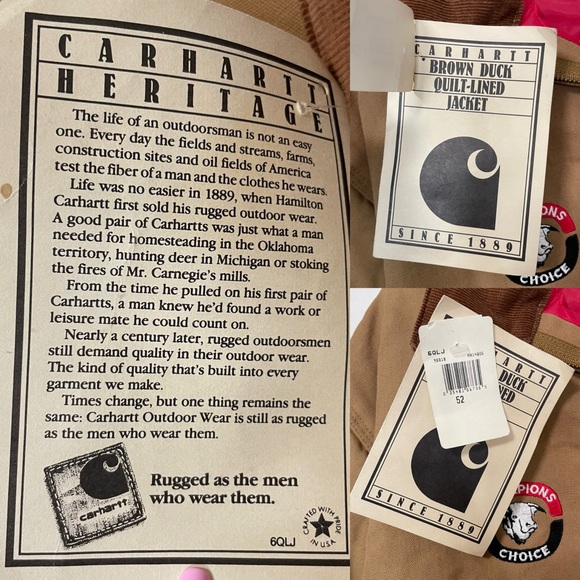 Carhartt Detroit Quilted Nylon Lined Firm Duck Jacket Vintage - Picture 3 of 16